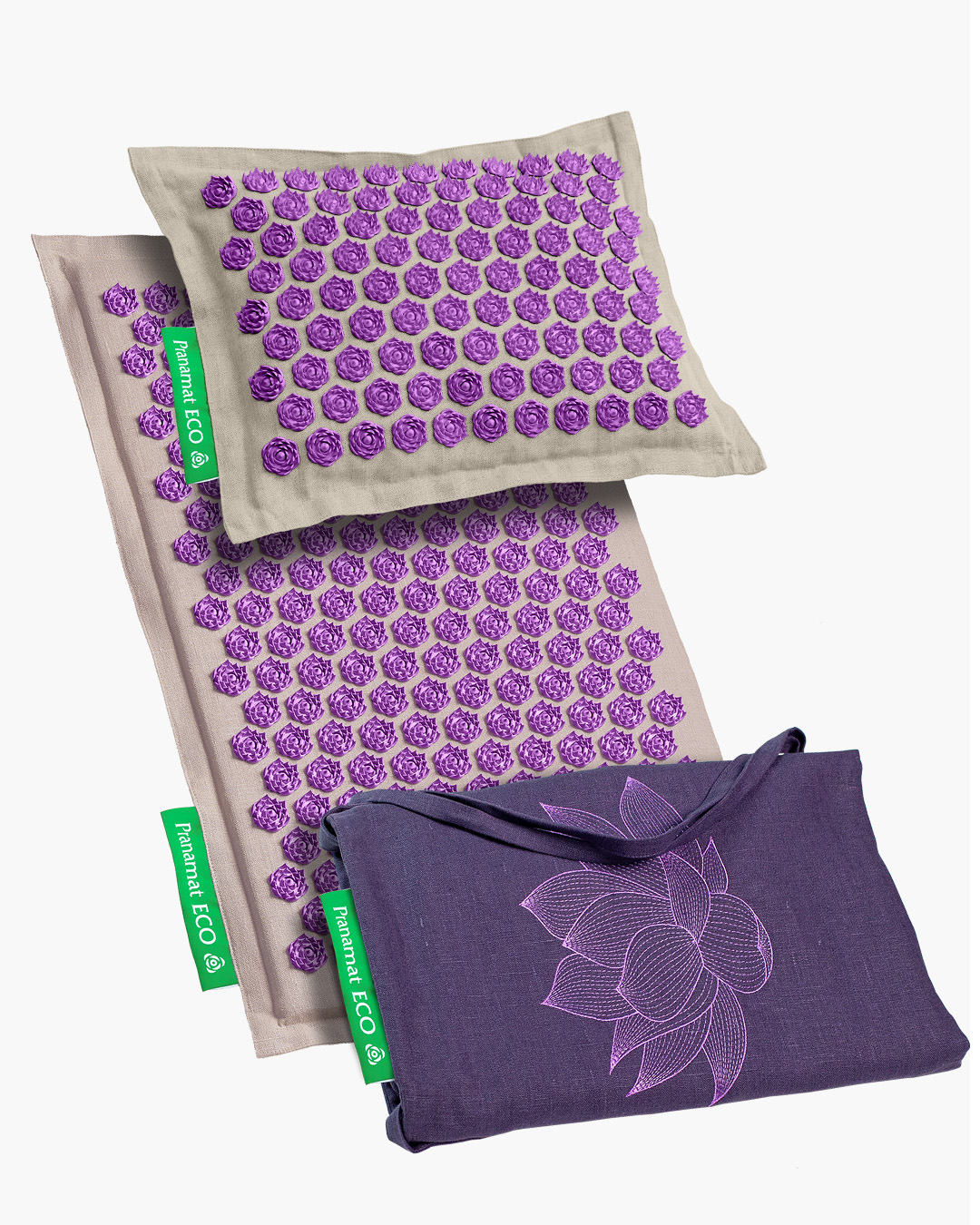 Esterilla + Almohada + Bolso XL Natural Lavanda