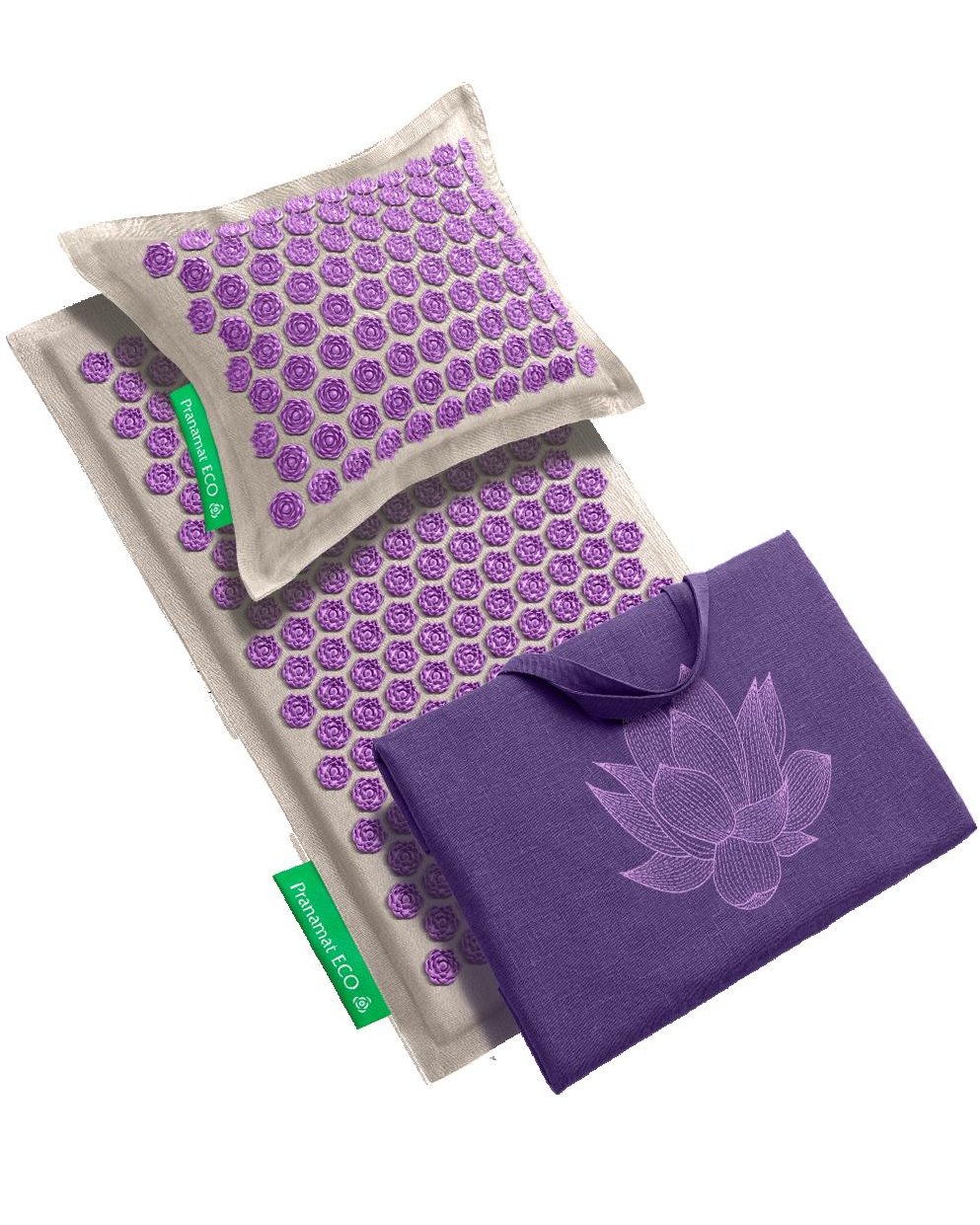 Esterilla + Almohada + Bolso XL Natural Lavanda