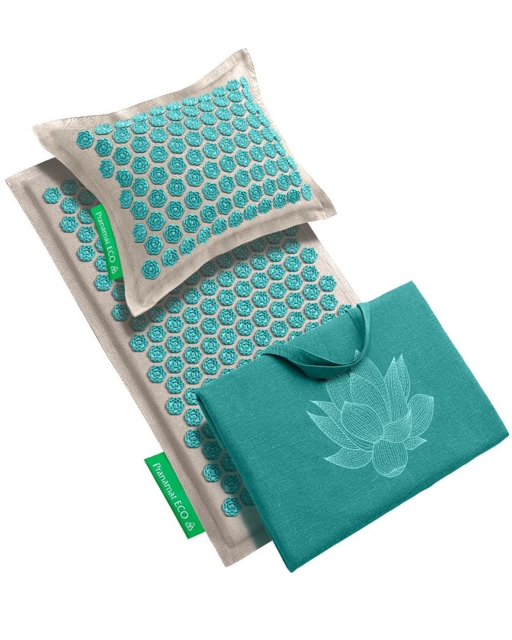 Esterilla + Almohada + Bolso XL Natural Turquesa