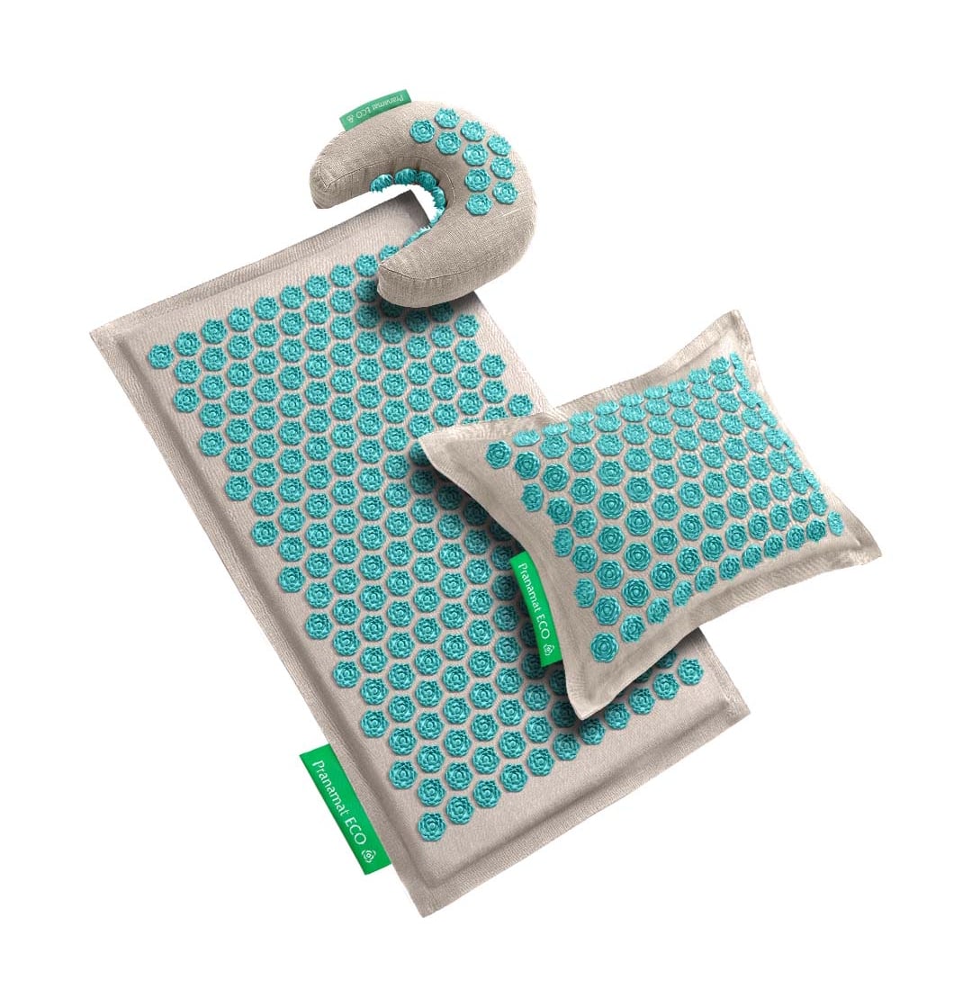 Pranamat + PranaPillow + PranaMoon (Natural/Turquoise)