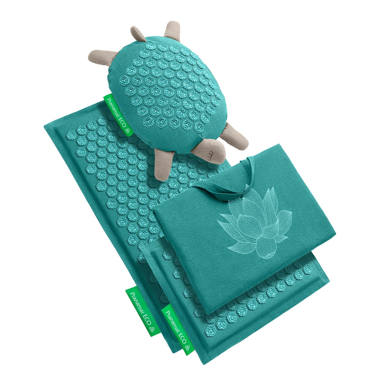 Esterilla + Tortuga de masaje + Esterilla Mini + Bolso XL Turquesa Turquesa
